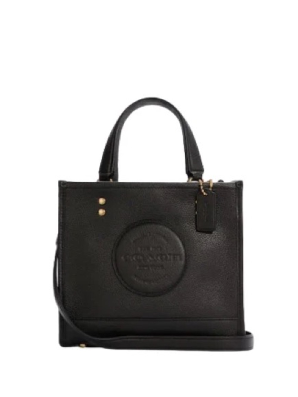 Coach Dempsey Carryall Black Leather Tote w/ Embossed Patch EUC